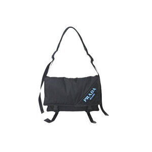 Prada Tessuto Nylon Logo Messenger Bag Black Nero Black Shoulder